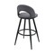 Armen Living Lottech Swivel Counter Stool in Black Metal and Gray Faux Leather 840254335332 - alternate 10